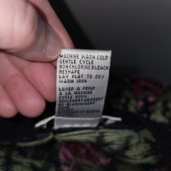 Vintage Talbots Navy Floral Knot Cardigan Sweater, Size SP - Picture 8 of 11